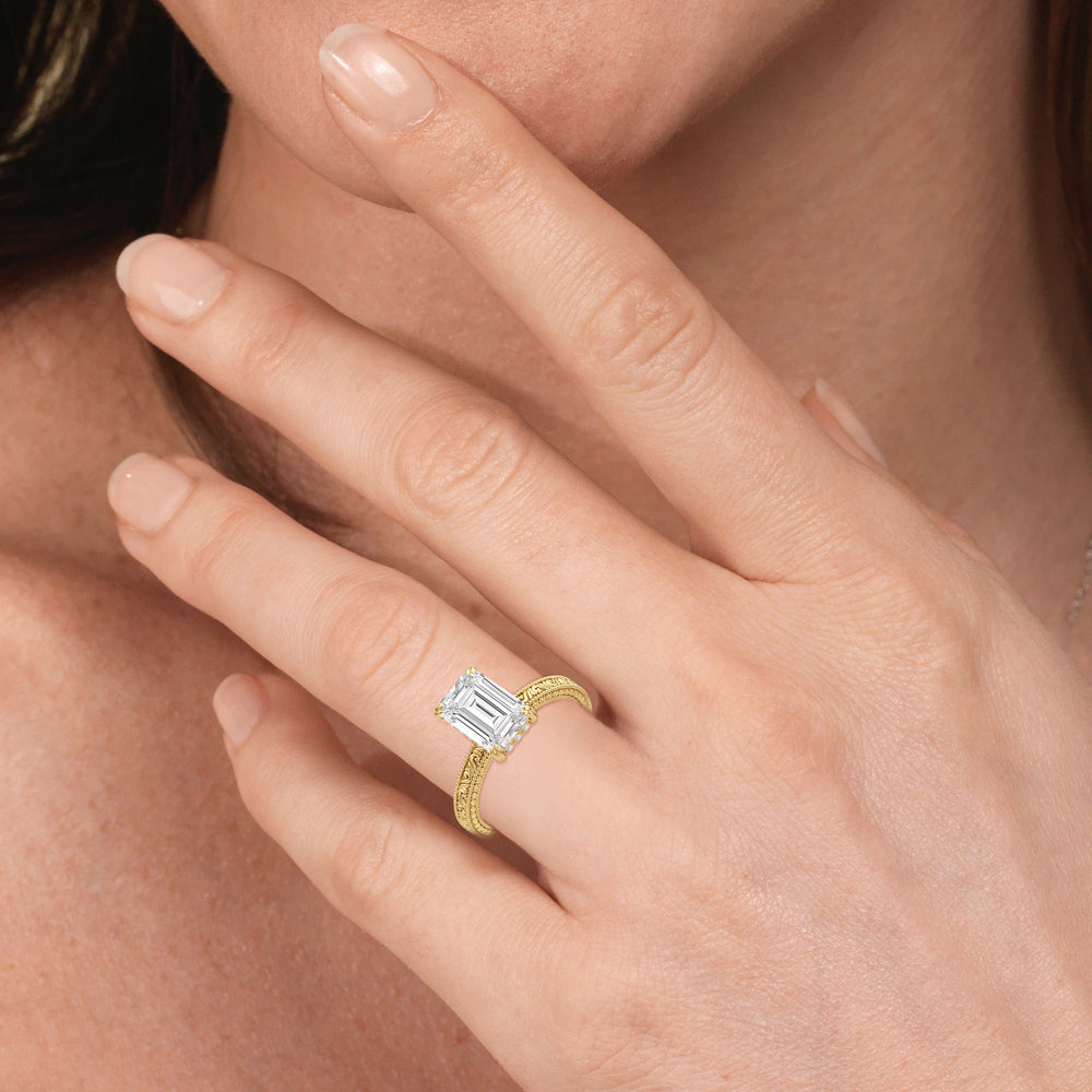 Model Wearing The Seraphina Ring with Lab Grown Diamond view