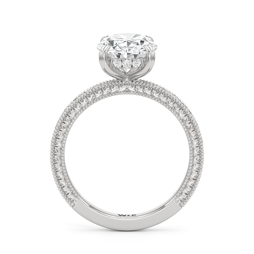 The Seraphina Ring with Oval Cut Diamond in 14KT Platinum view 2
