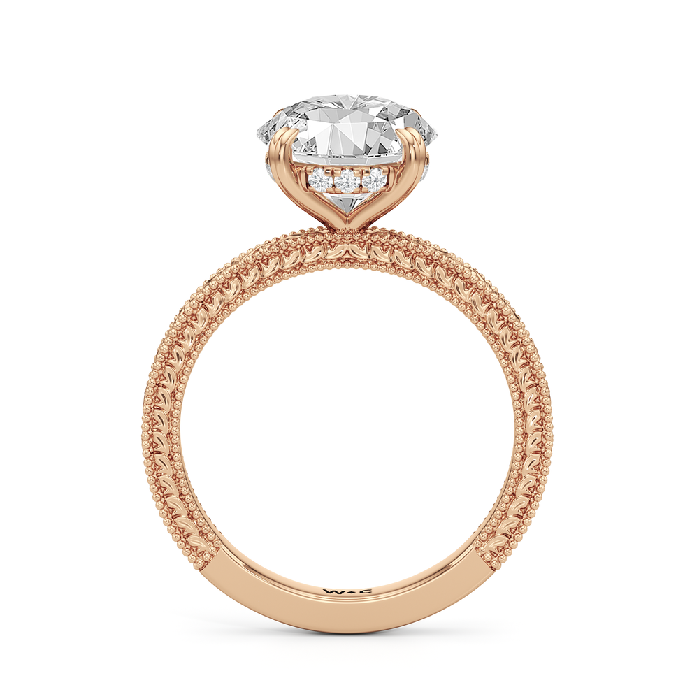 The Seraphina Ring with Round Cut Diamond in 14KT Rose Gold view 2
