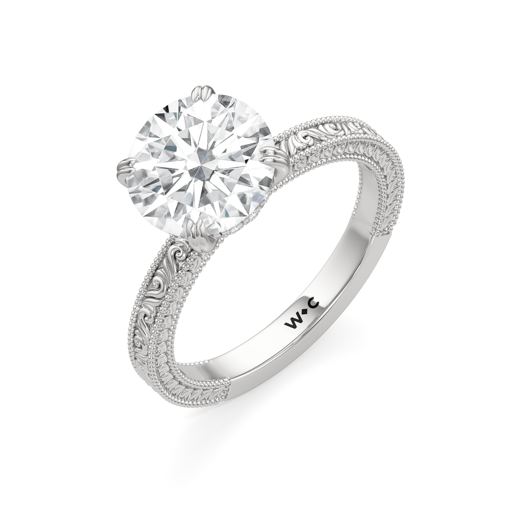 The Seraphina Ring with Round Cut Diamond in 14KT Platinum view 3
