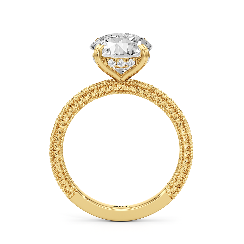 The Seraphina Ring with Round Cut Diamond in 14KT Yellow Gold view 2
