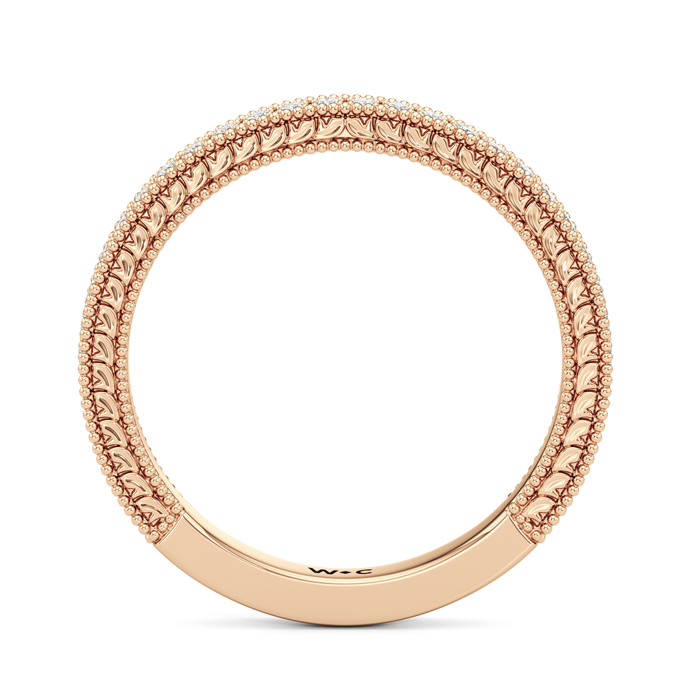 The Ophelia Diamond Wedding Band with 18KT Rose Gold Cut Diamond in 14KT Rose Gold view 2
