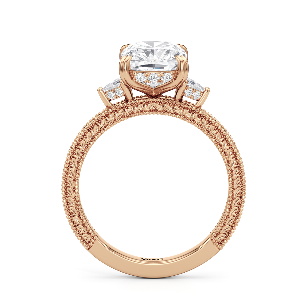 Elongated Cushion Cut The Ophelia Ring with Lab Grown Diamond in 14KT Rose Gold view 2
