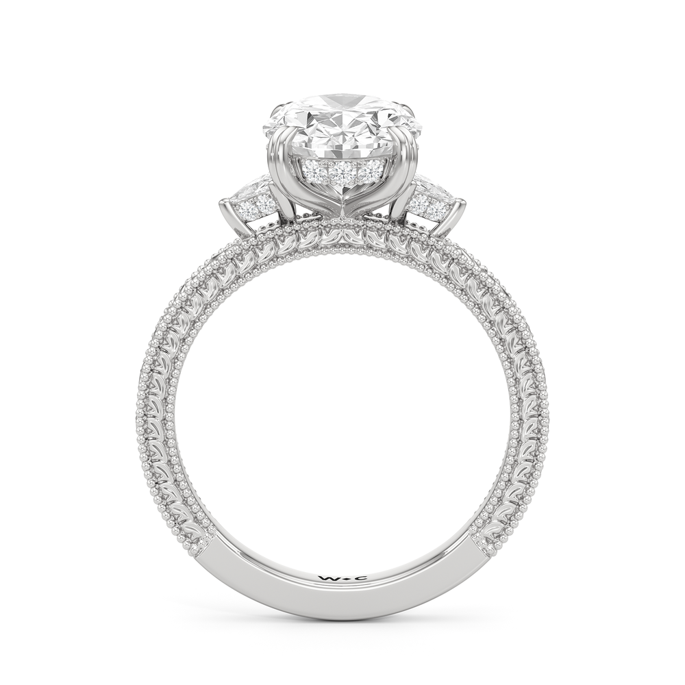 The Ophelia Ring with Oval Cut Diamond in 14KT Platinum view 2
