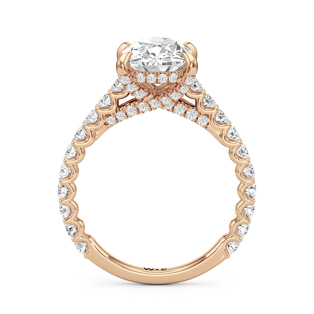 Antique Cushion Cut The Arc Icon Engagement Ring with Lab Grown Diamond in 14KT Rose Gold view 4
