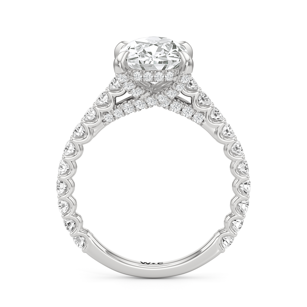 Antique Cushion Cut The Arc Icon Engagement Ring with Lab Grown Diamond in 14KT Platinum view 4
