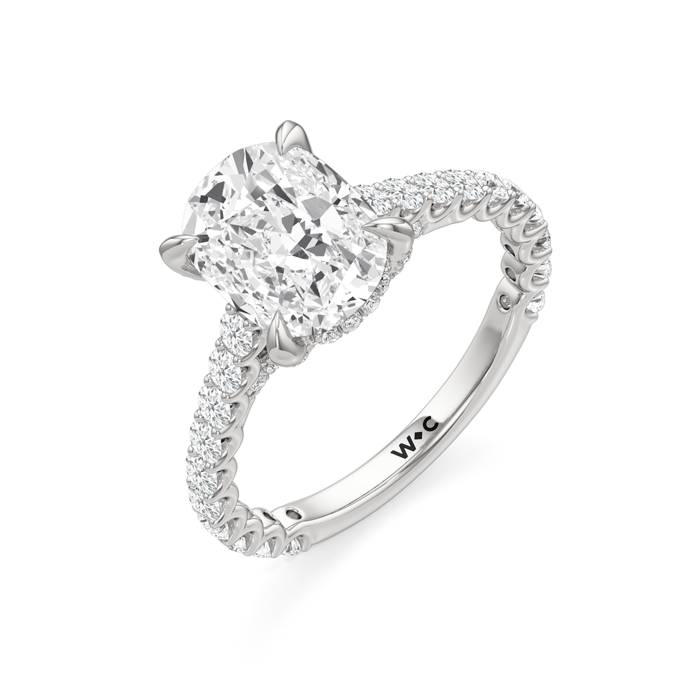 Antique Cushion Cut The Arc Icon Engagement Ring with Lab Grown Diamond in 14KT Platinum view 5
