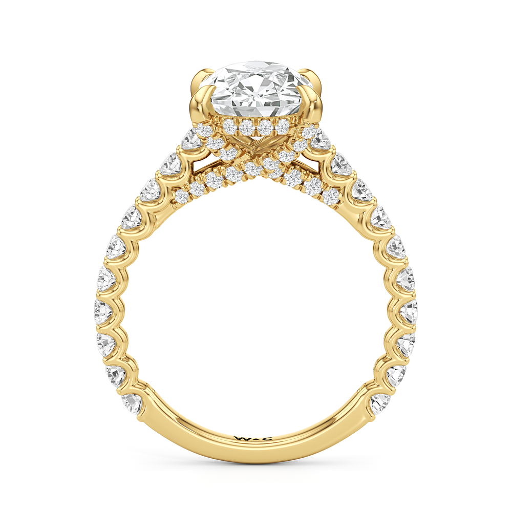 Antique Cushion Cut The Arc Icon Engagement Ring with Lab Grown Diamond in 14KT Yellow Gold view 4
