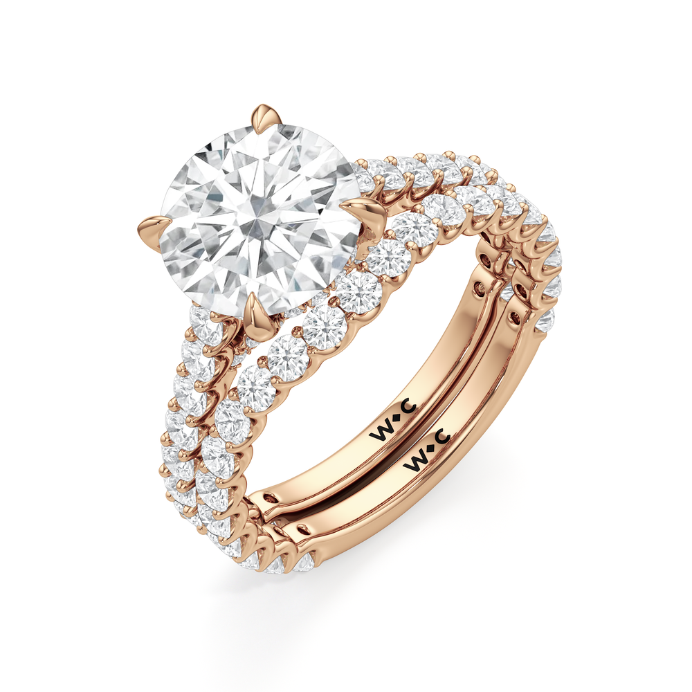 The Arc Icon Engagement Ring with Round Cut Diamond in 14KT Rose Gold view 4
