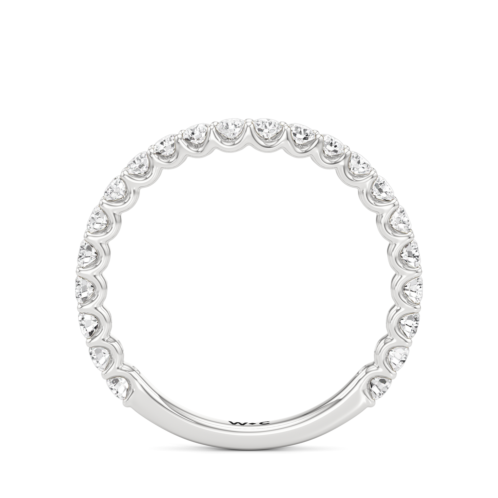 The Arc Icon Diamond Wedding Band with Platinum Cut Diamond in 14KT Platinum view 2
