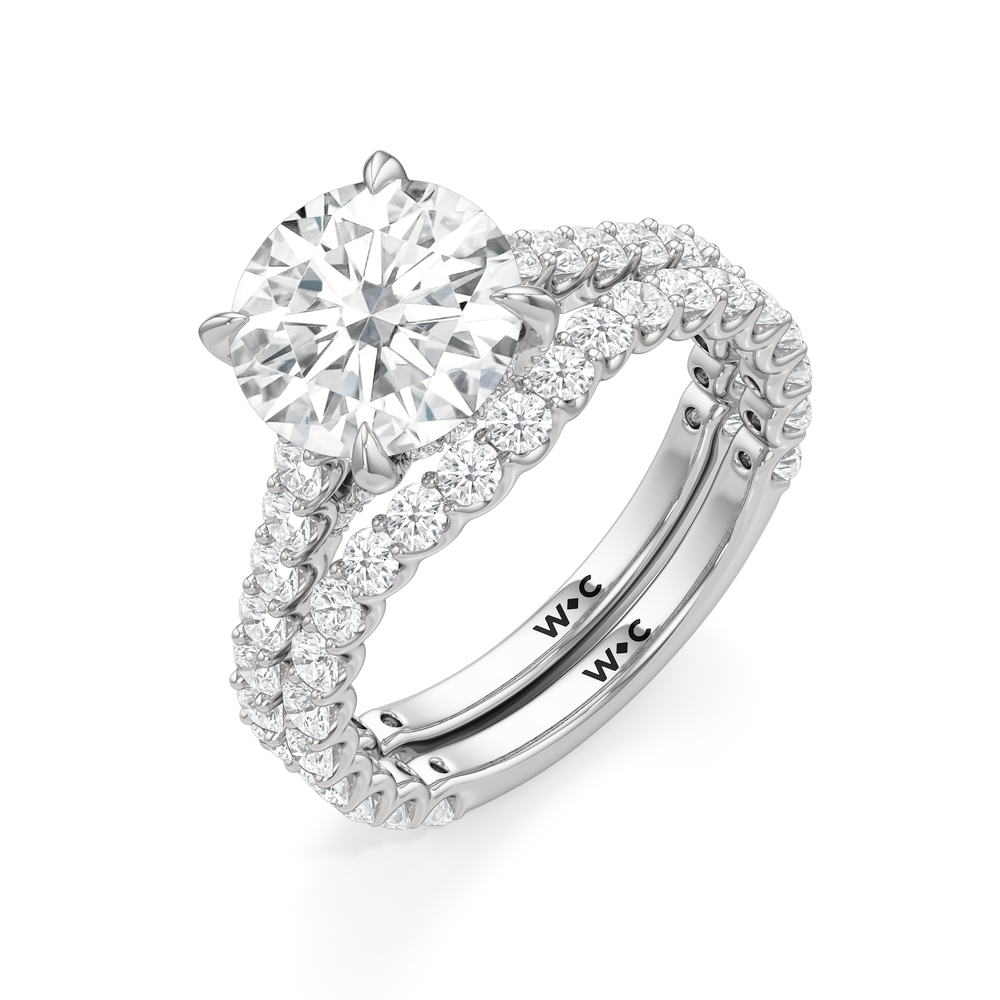 Antique Cushion Cut The Arc Icon Engagement Ring with Lab Grown Diamond in 14KT Platinum view 6
