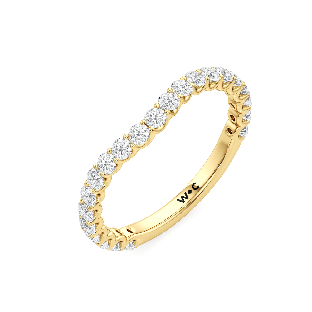 The Arc Icon Diamond Wedding Band with 18KT Yellow Gold Cut Diamond in 14KT Yellow Gold view 4
