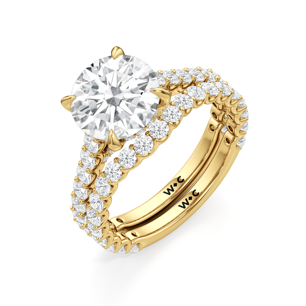 The Arc Icon Engagement Ring with Emerald Cut Diamond in 14KT Yellow Gold view 4
