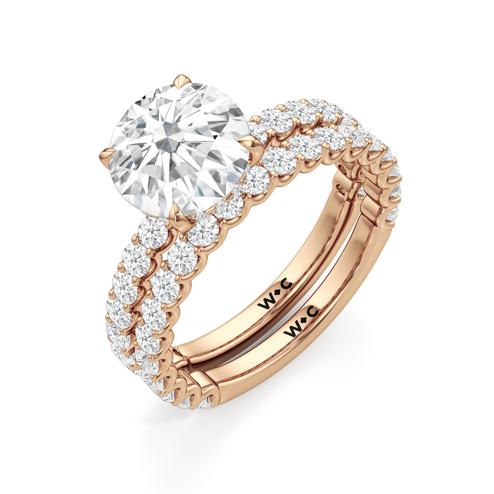 Oval Cut The Arc Classic Engagement Ring with Lab Grown Diamond in 14KT Rose Gold view 7
