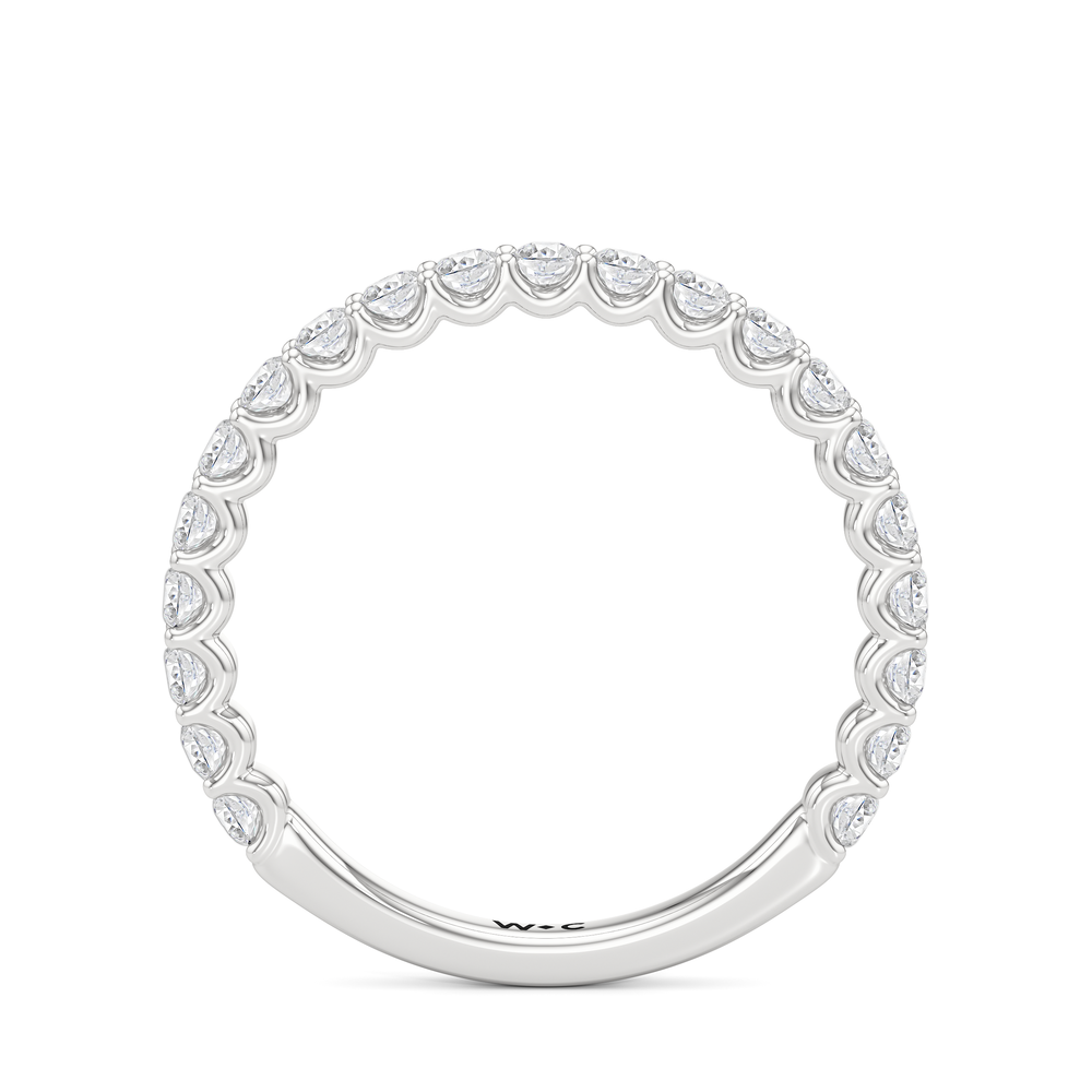 The Arc Classic Diamond Wedding Band with Platinum Cut Diamond in 14KT Platinum view 2
