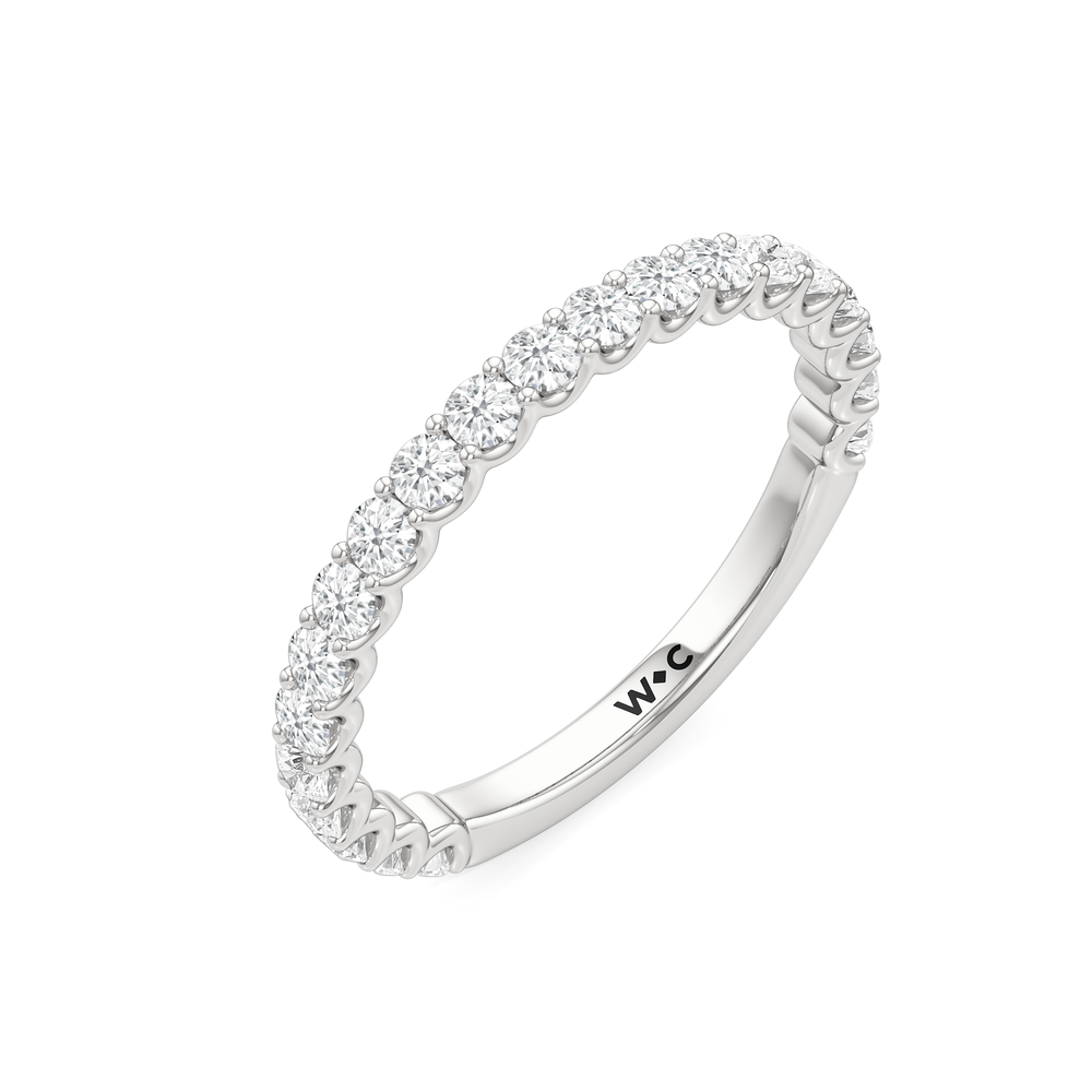 The Arc Classic Diamond Wedding Band with Platinum Cut Diamond in 14KT Platinum view 4
