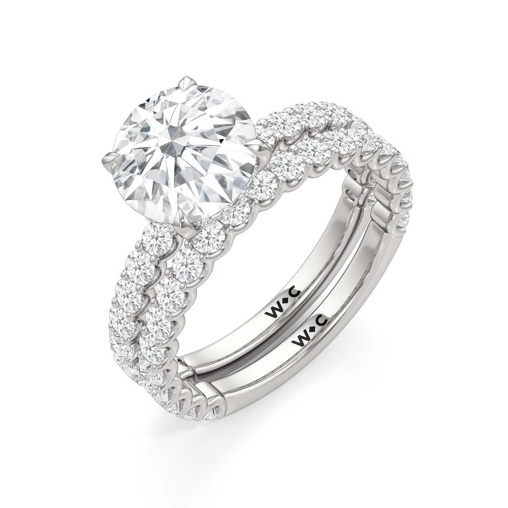 Oval Cut The Arc Classic Engagement Ring with Lab Grown Diamond in 14KT Platinum view 7
