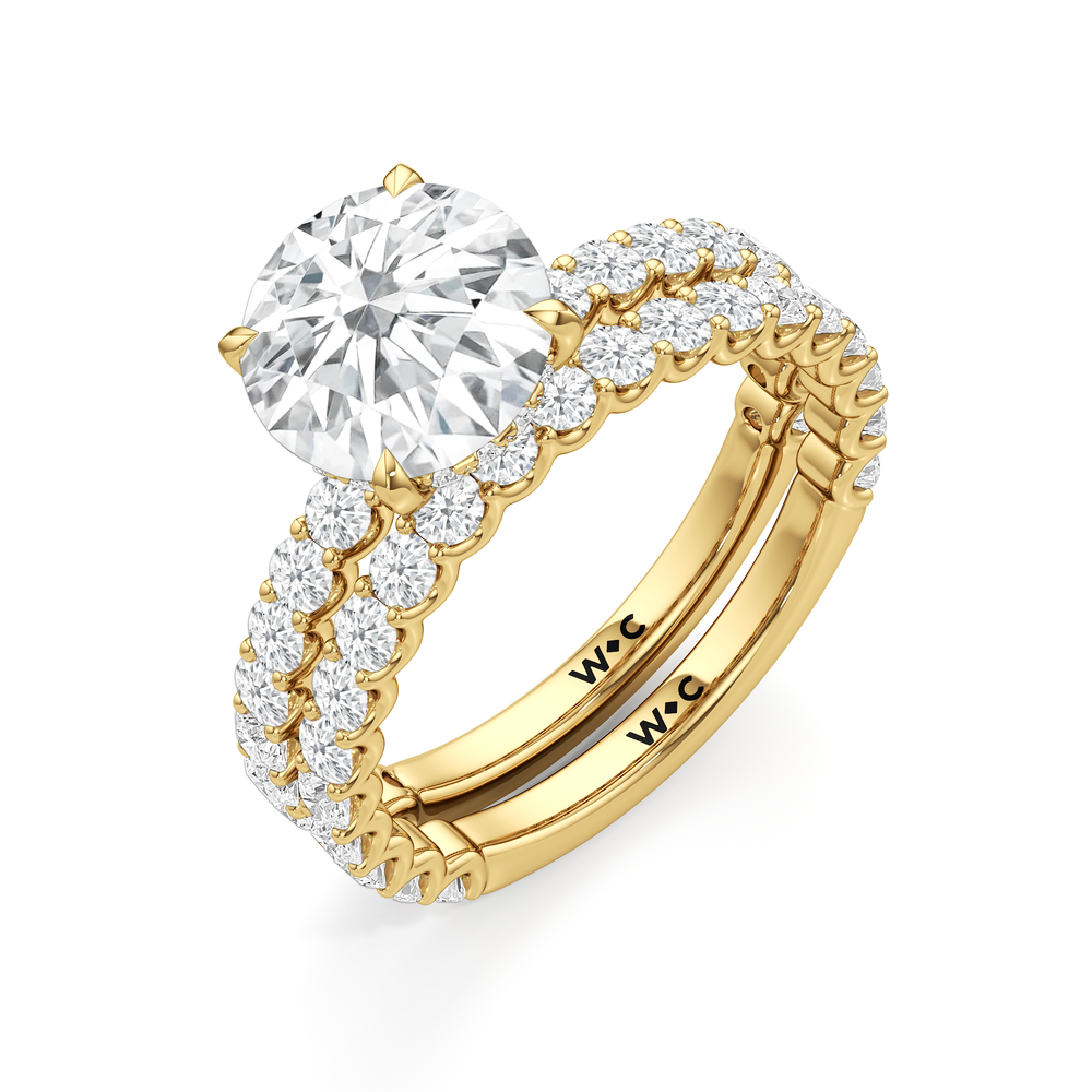 The Arc Classic Engagement Ring with Pear Cut Diamond in 14KT Yellow Gold view 4
