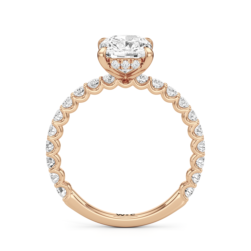Elongated Cushion Cut The Arc Classic Engagement Ring with Lab Grown Diamond in 14KT Rose Gold view 5
