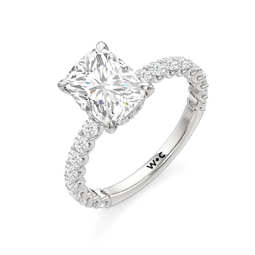 Elongated Cushion Cut The Arc Classic Engagement Ring with Lab Grown Diamond in 14KT Platinum view 6
