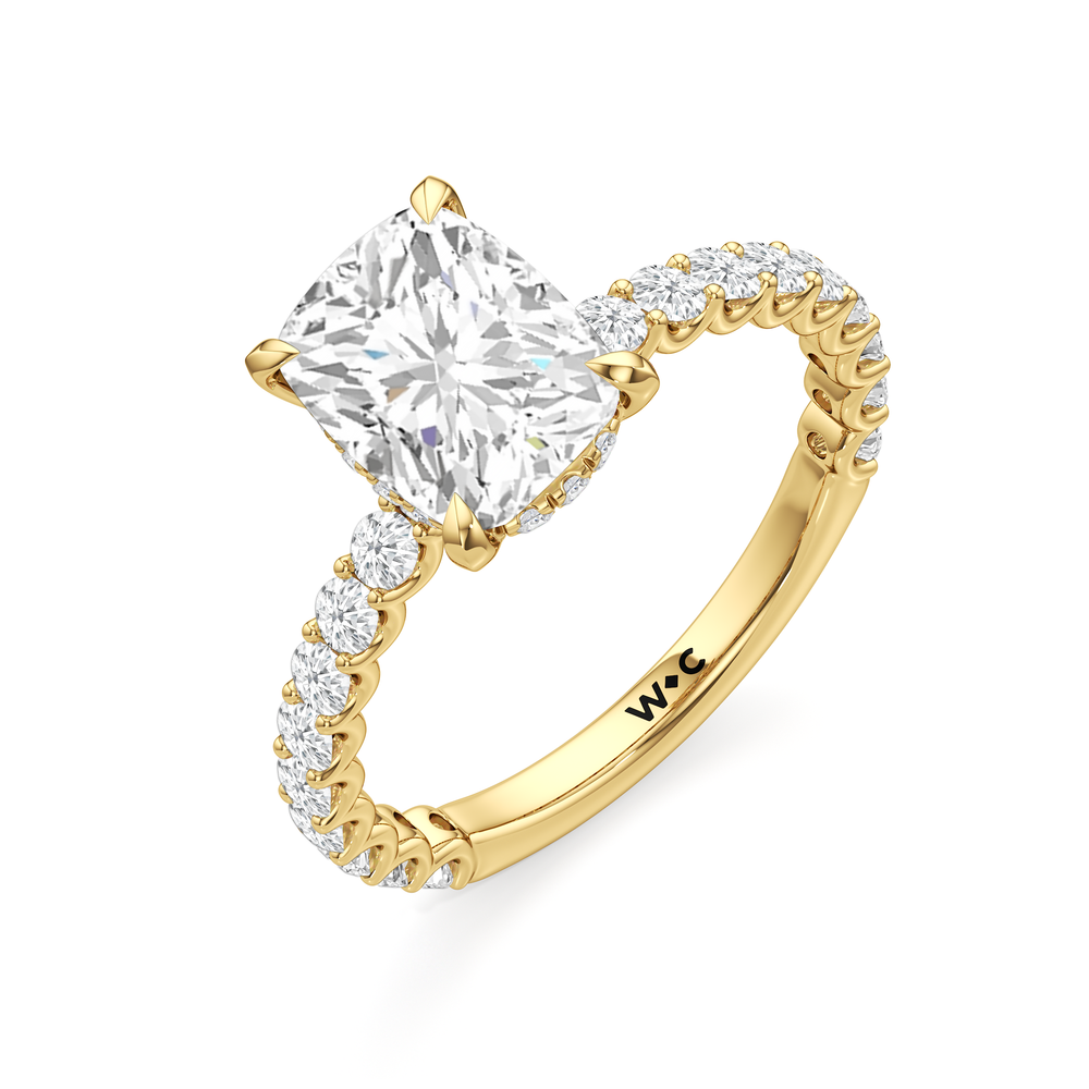 Elongated Cushion Cut The Arc Classic Engagement Ring with Lab Grown Diamond in 14KT Yellow Gold view 6
