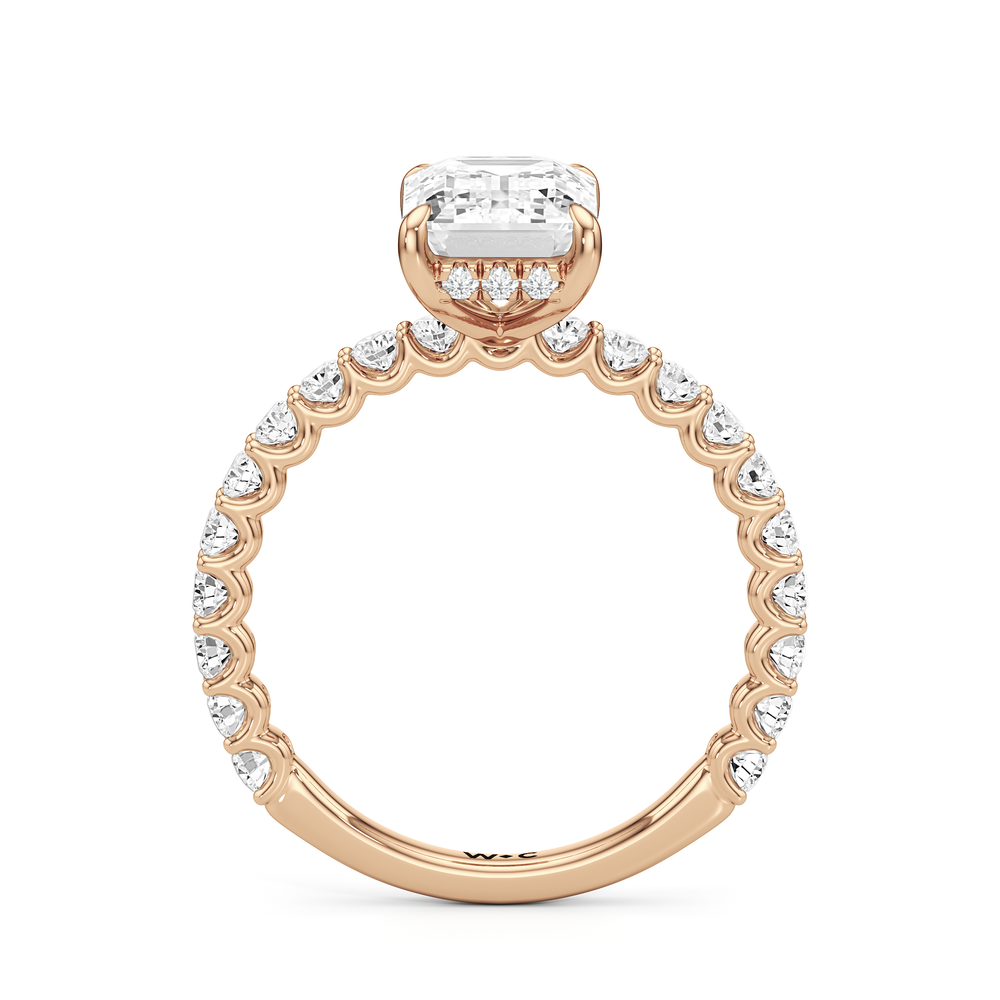 Emerald Cut The Arc Classic Engagement Ring with Lab Grown Diamond in 14KT Rose Gold view 5
