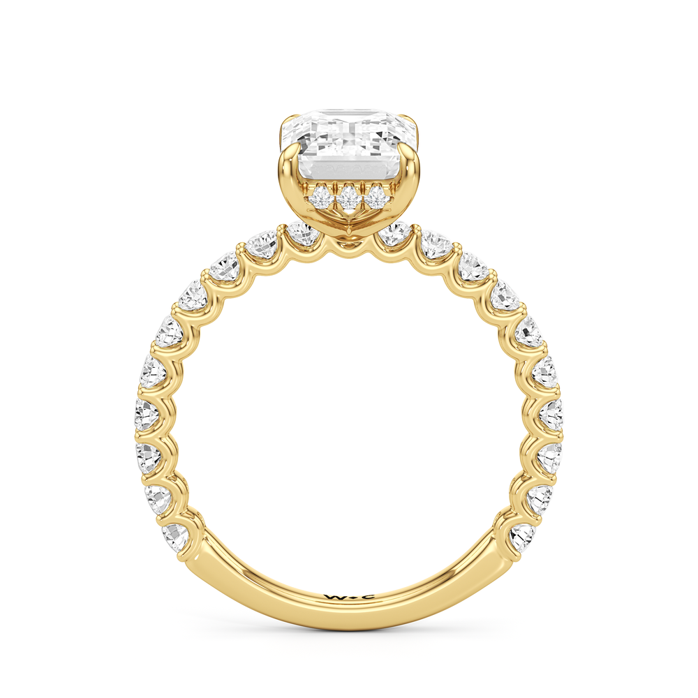 Emerald Cut The Arc Classic Engagement Ring with Lab Grown Diamond in 14KT Yellow Gold view 5
