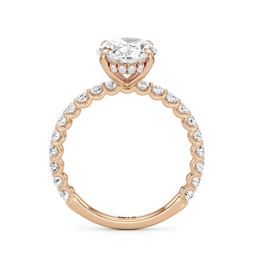 Oval Cut The Arc Classic Engagement Ring with Lab Grown Diamond in 14KT Rose Gold view 5
