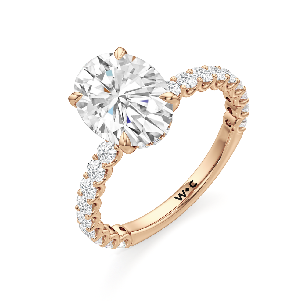 Oval Cut The Arc Classic Engagement Ring with Lab Grown Diamond in 14KT Rose Gold view 6
