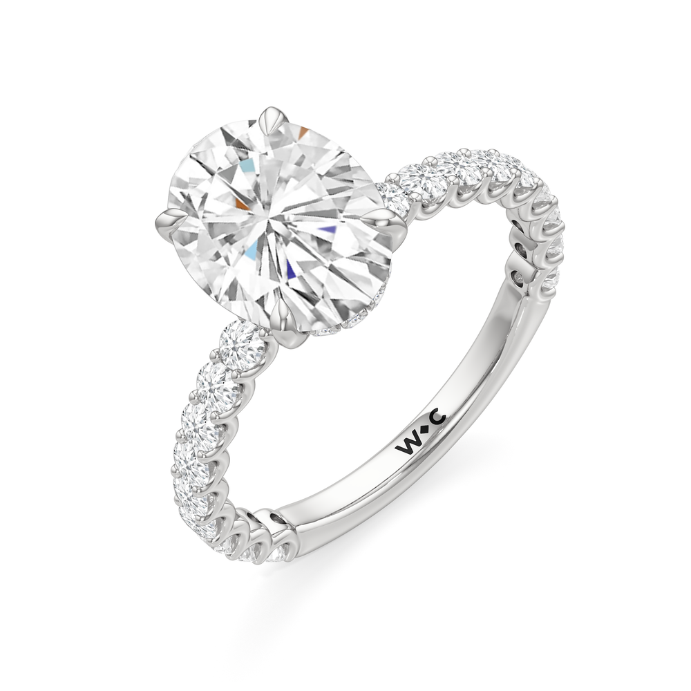 Oval Cut The Arc Classic Engagement Ring with Lab Grown Diamond in 14KT Platinum view 6
