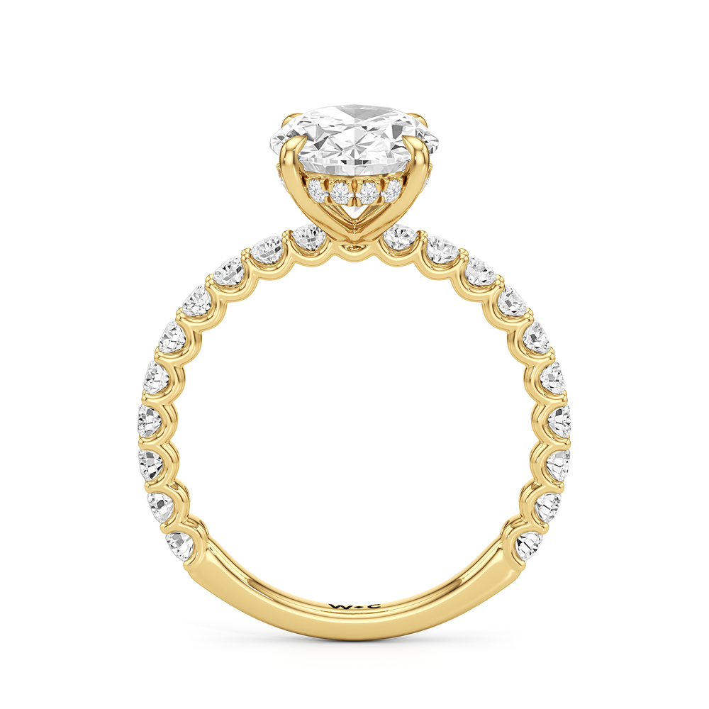 Oval Cut The Arc Classic Engagement Ring with Lab Grown Diamond in 14KT Yellow Gold view 5
