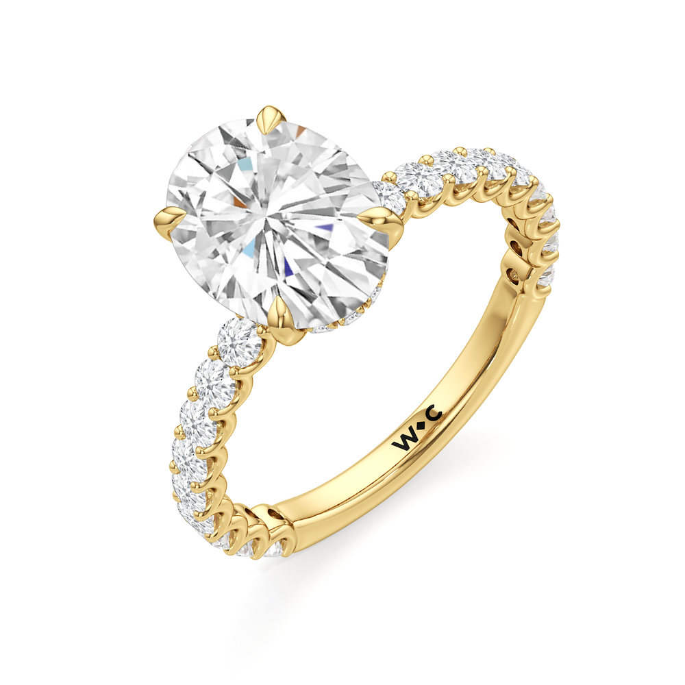 Oval Cut The Arc Classic Engagement Ring with Lab Grown Diamond in 14KT Yellow Gold view 6

