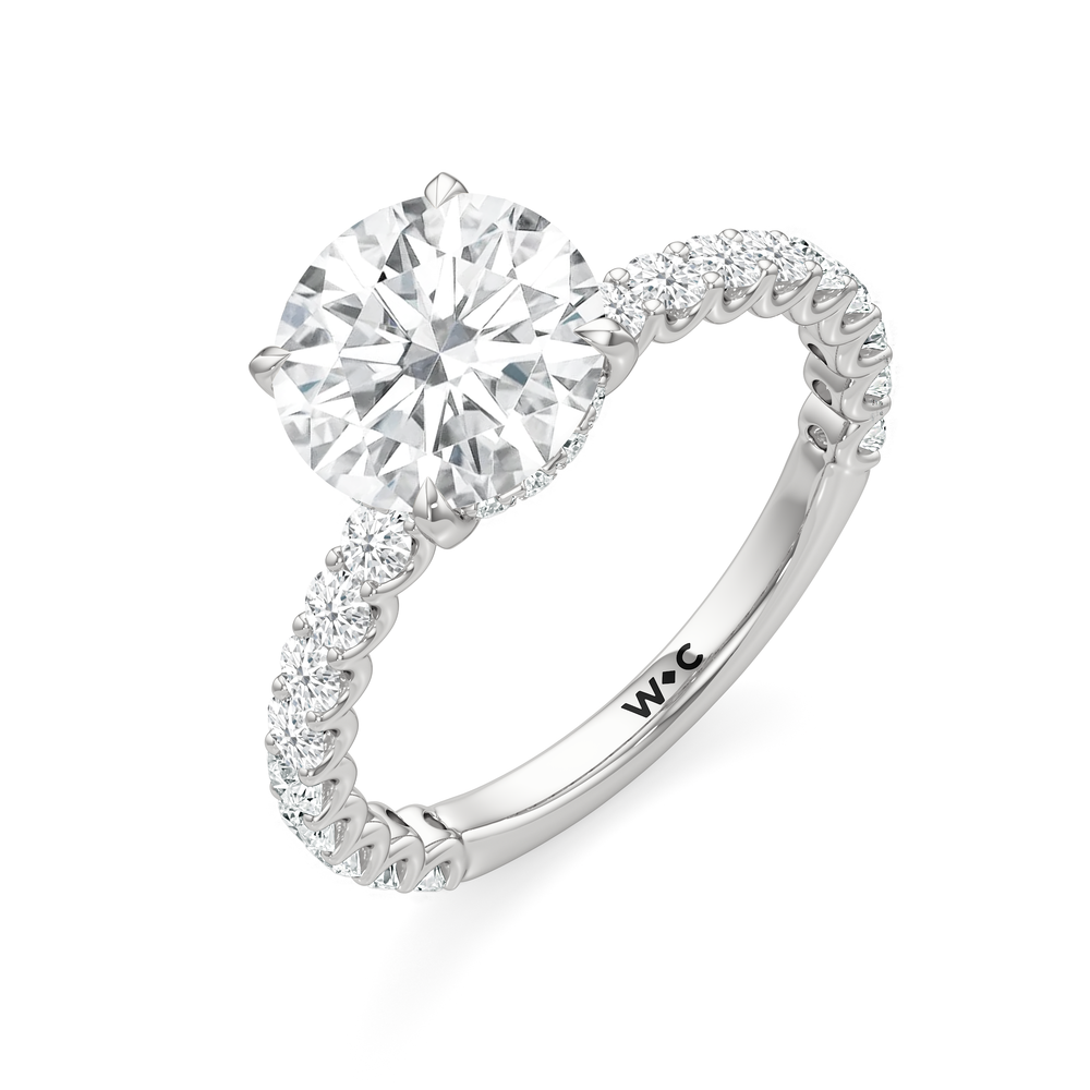 The Arc Classic Engagement Ring with Round Cut Diamond in 14KT Platinum view 3
