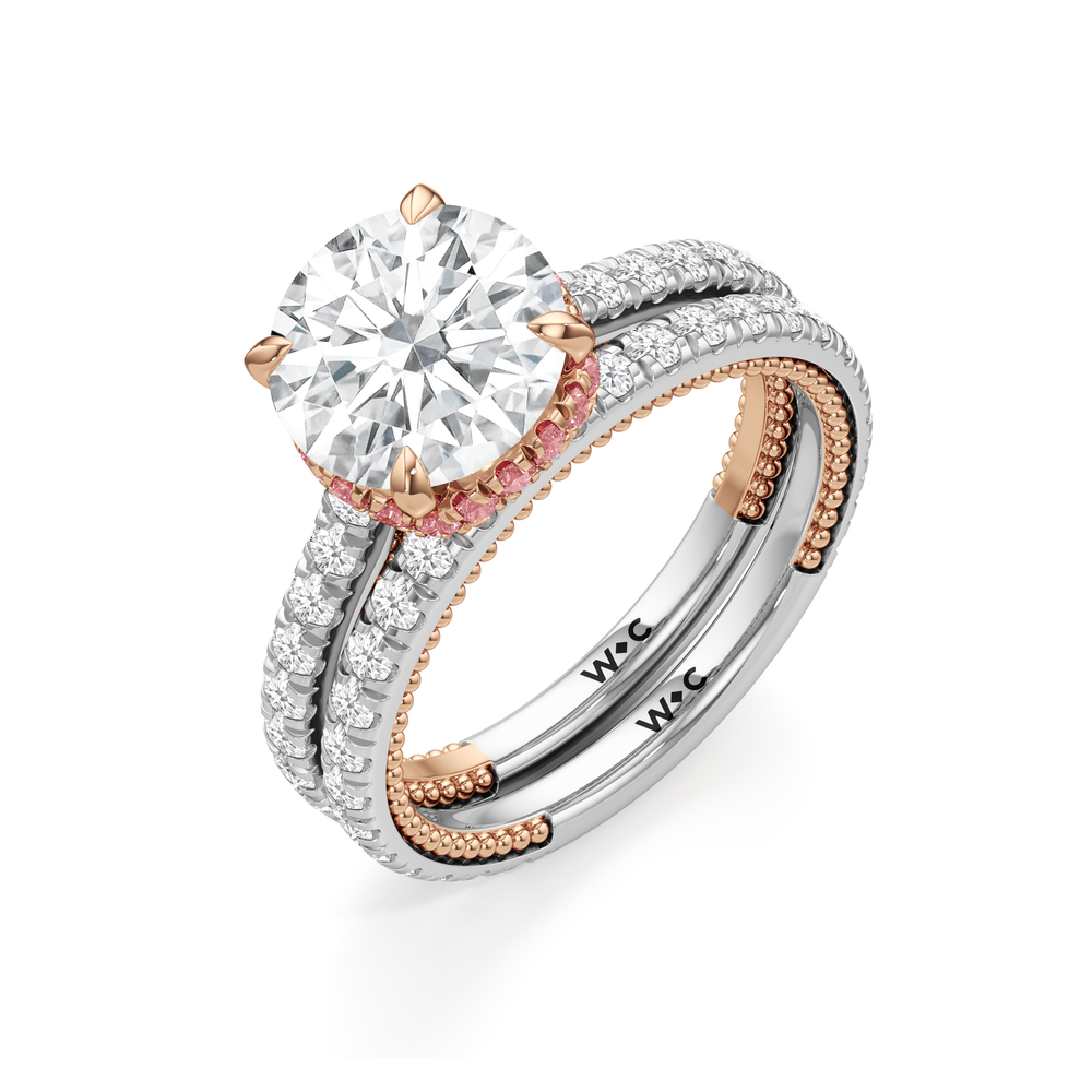Oval Cut The Peony Ring with Lab Grown Diamond in 14KT White & Rose Gold view 4
