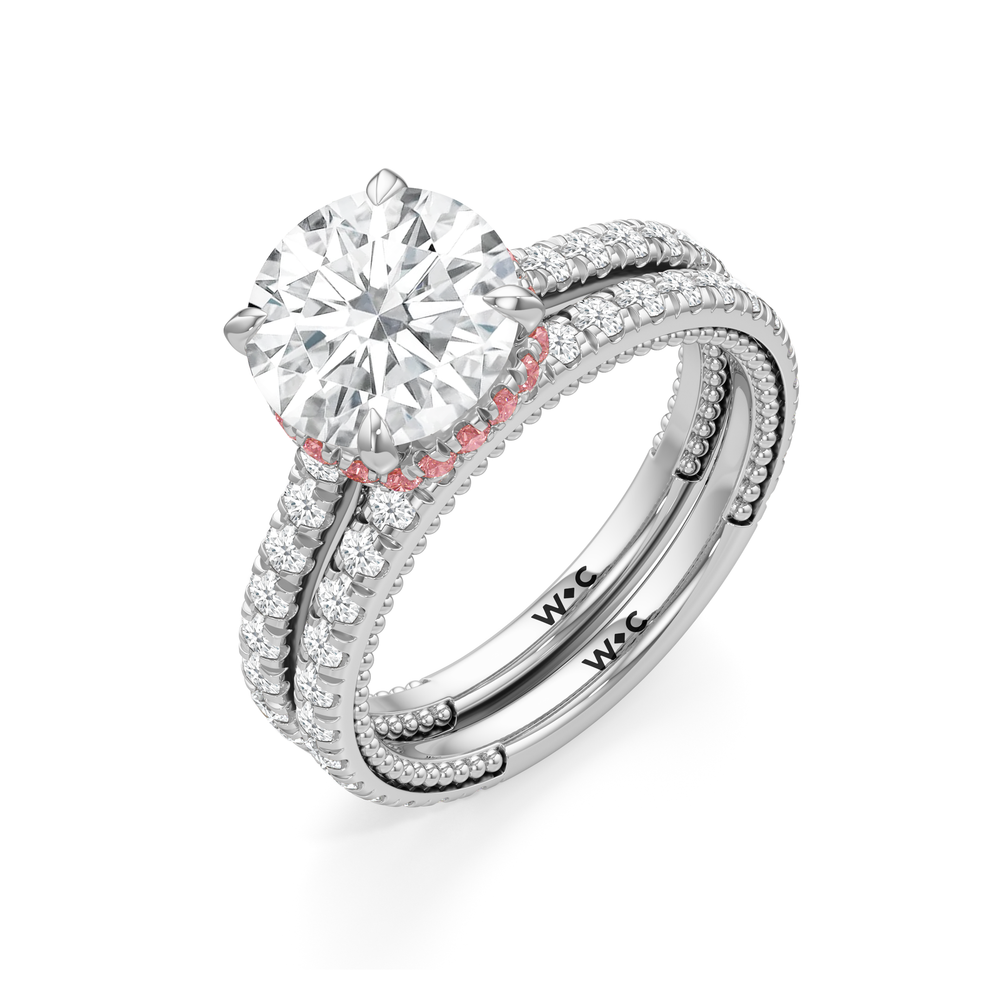 Round Cut The Peony Ring with Lab Grown Diamond in 14KT Platinum view 4
