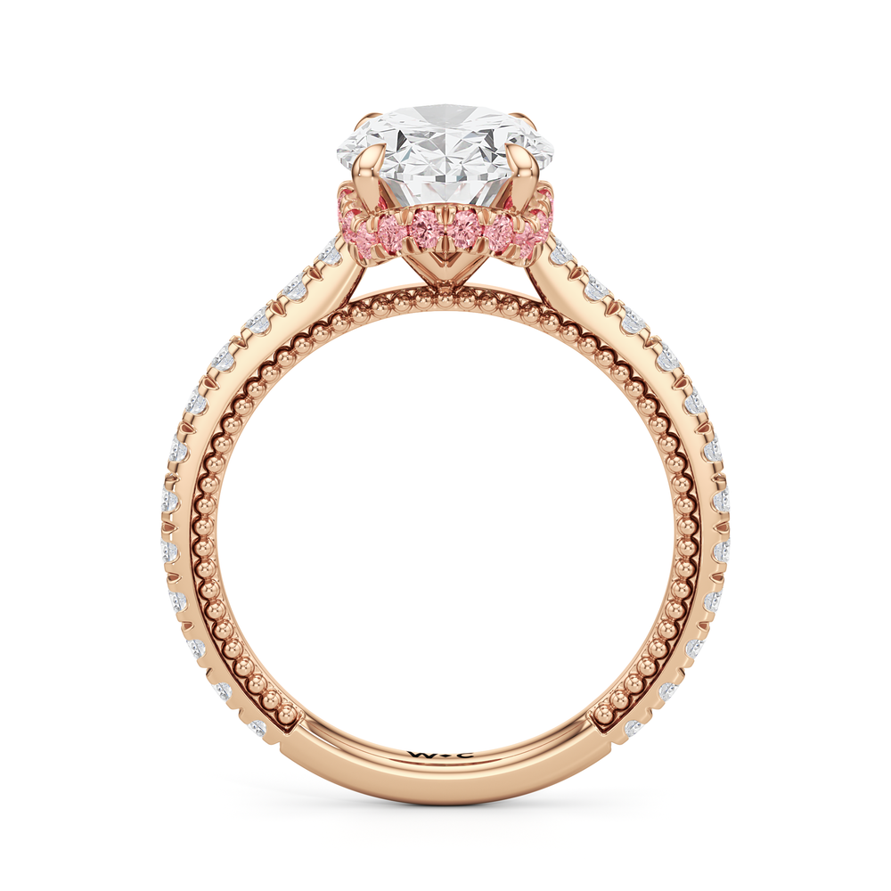 Oval Cut The Peony Ring with Lab Grown Diamond in 14KT Rose Gold view 2
