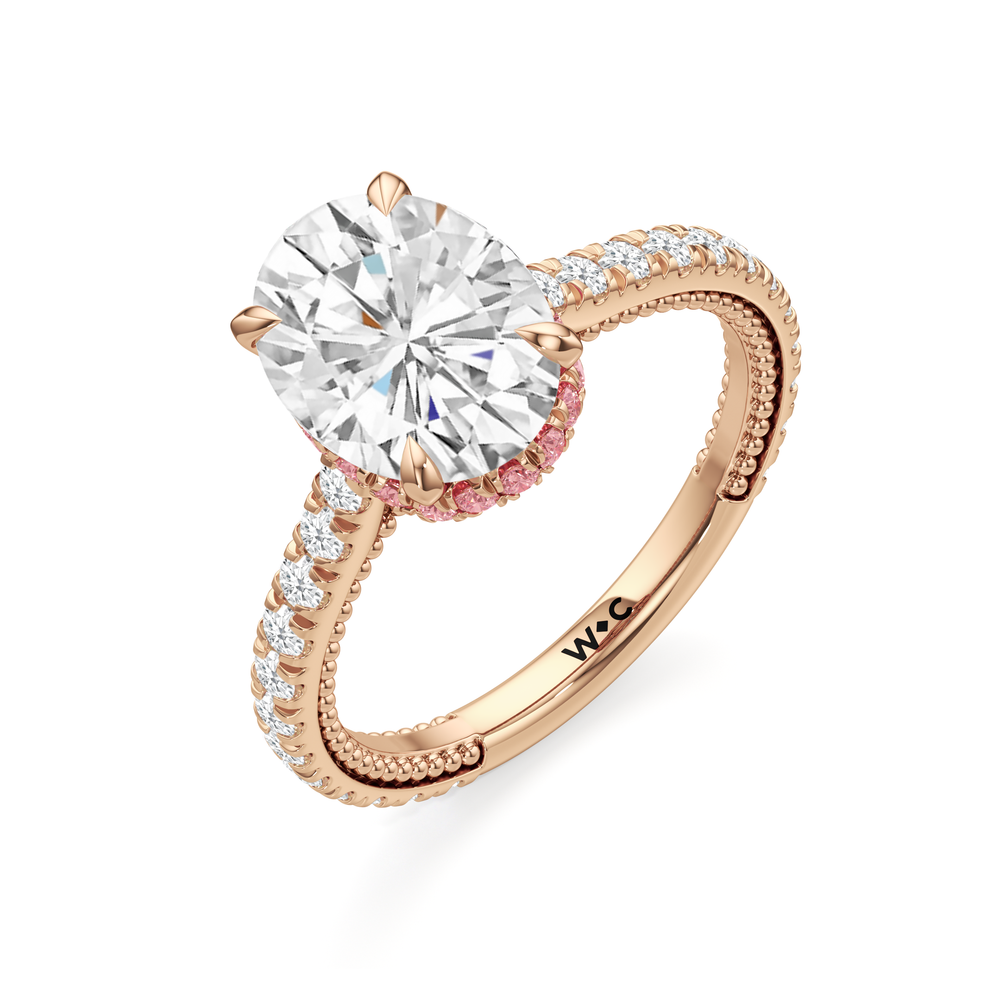 Oval Cut The Peony Ring with Lab Grown Diamond in 14KT Rose Gold view 3
