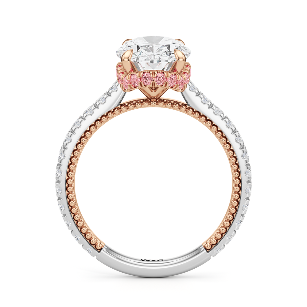 Oval Cut The Peony Ring with Lab Grown Diamond in 14KT White & Rose Gold view 2

