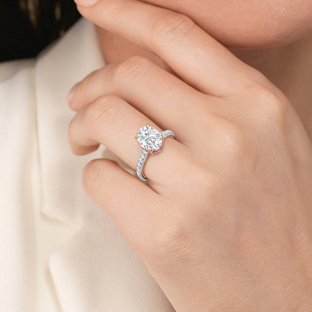 Model Wearing The Peony Ring with Lab Grown Diamond view