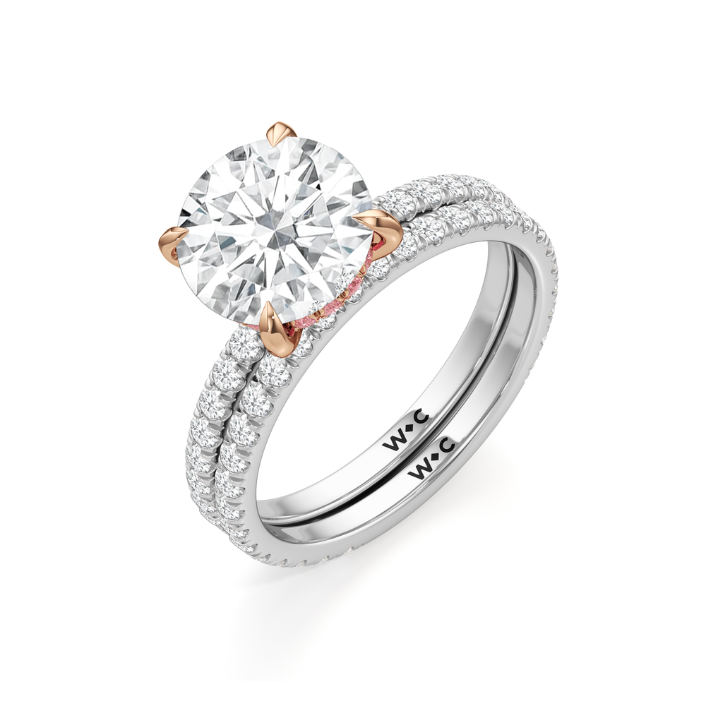 Oval Cut The Rose Ring with Lab Grown Diamond in 14KT White & Rose Gold view 4
