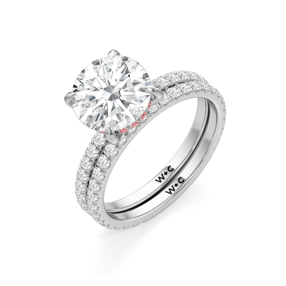 Oval Cut The Rose Ring with Lab Grown Diamond in 14KT Platinum view 4
