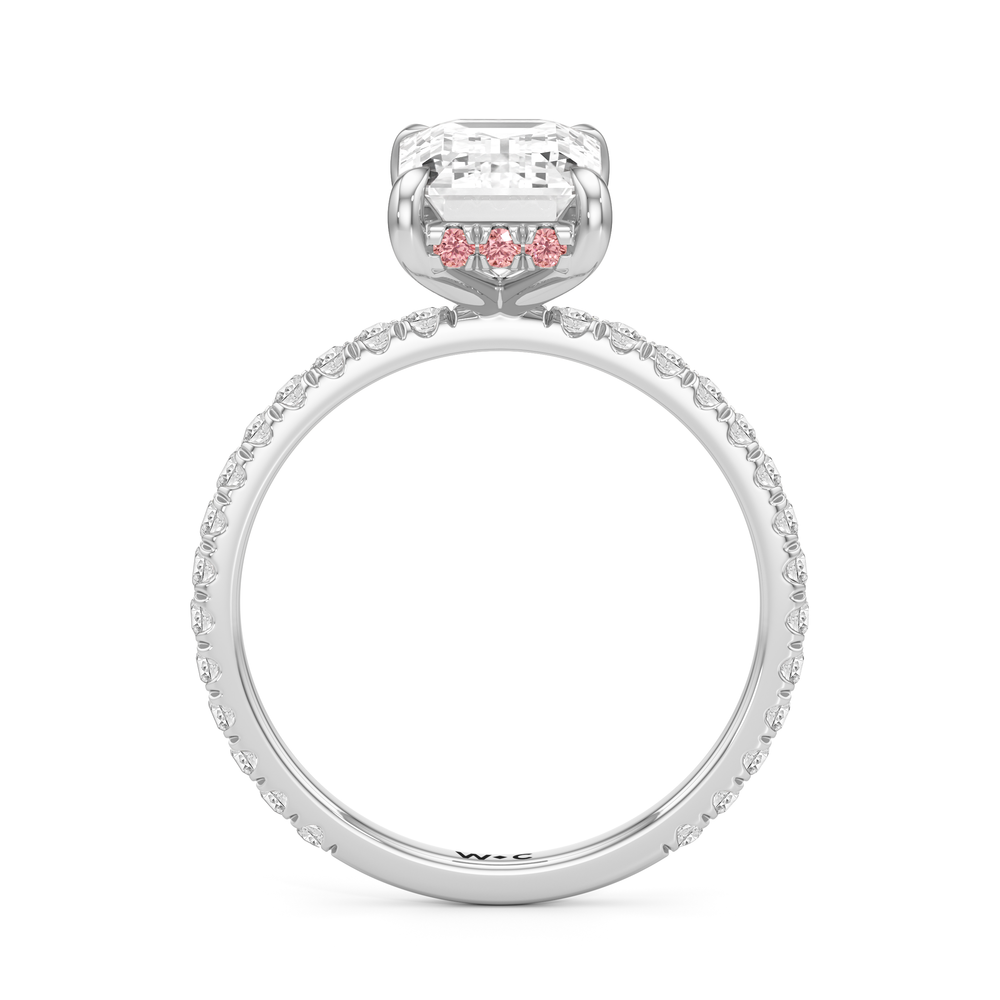 Emerald Cut The Rose Ring with Lab Grown Diamond in 14KT Platinum view 2
