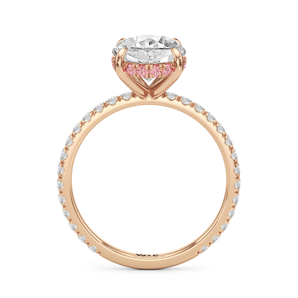 Oval Cut The Rose Ring with Lab Grown Diamond in 14KT Rose Gold view 2
