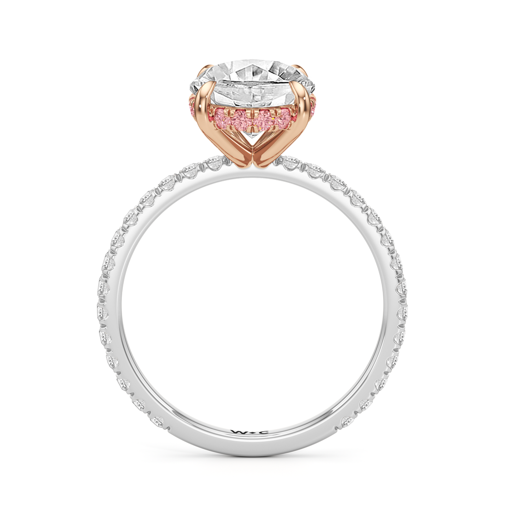 Oval Cut The Rose Ring with Lab Grown Diamond in 14KT White & Rose Gold view 2
