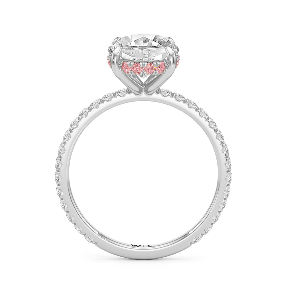 Oval Cut The Rose Ring with Lab Grown Diamond in 14KT Platinum view 2
