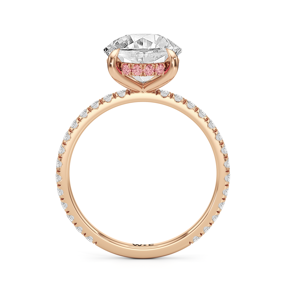 Round Cut The Rose Ring with Lab Grown Diamond in 14KT Rose Gold view 2
