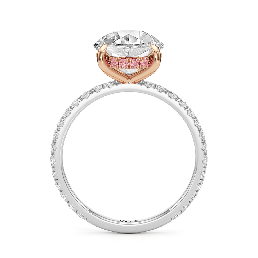 Round Cut The Rose Ring with Lab Grown Diamond in 14KT White & Rose Gold view 2

