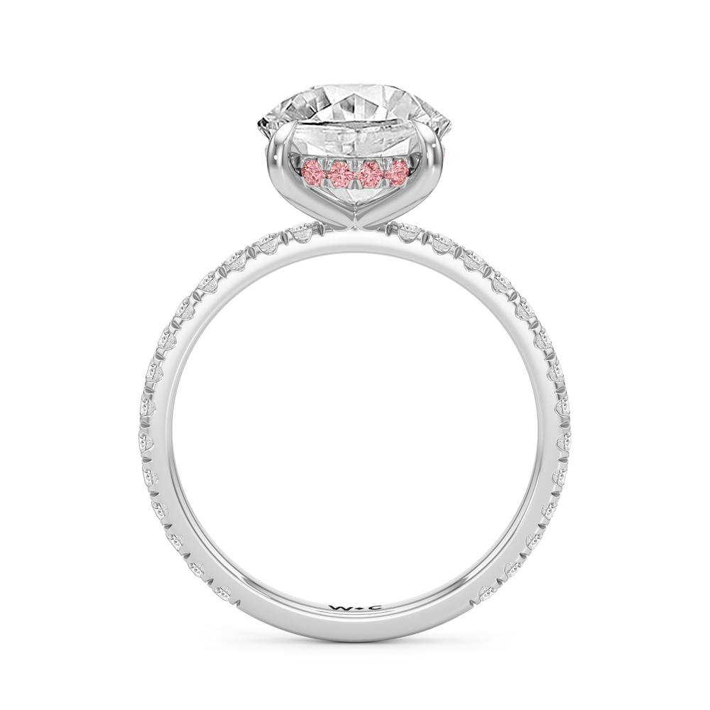 Round Cut The Rose Ring with Lab Grown Diamond in 14KT Platinum view 2
