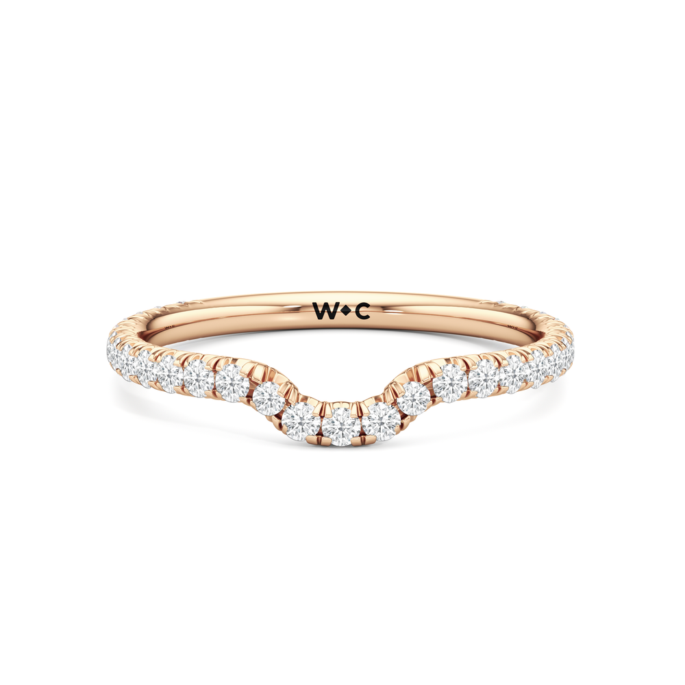 The Petaline Wedding Band with 18KT Rose Gold Cut Diamond in 14KT Rose Gold view 1
