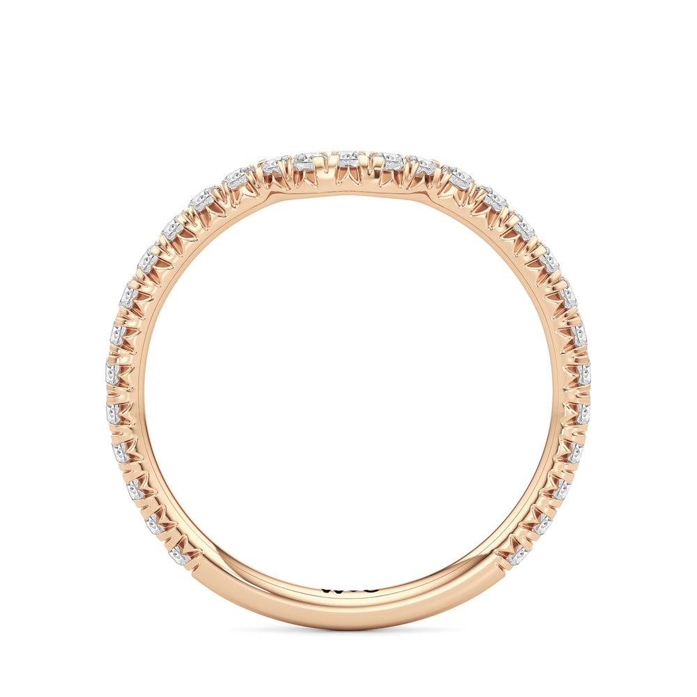 The Petaline Wedding Band with 18KT Rose Gold Cut Diamond in 14KT Rose Gold view 2
